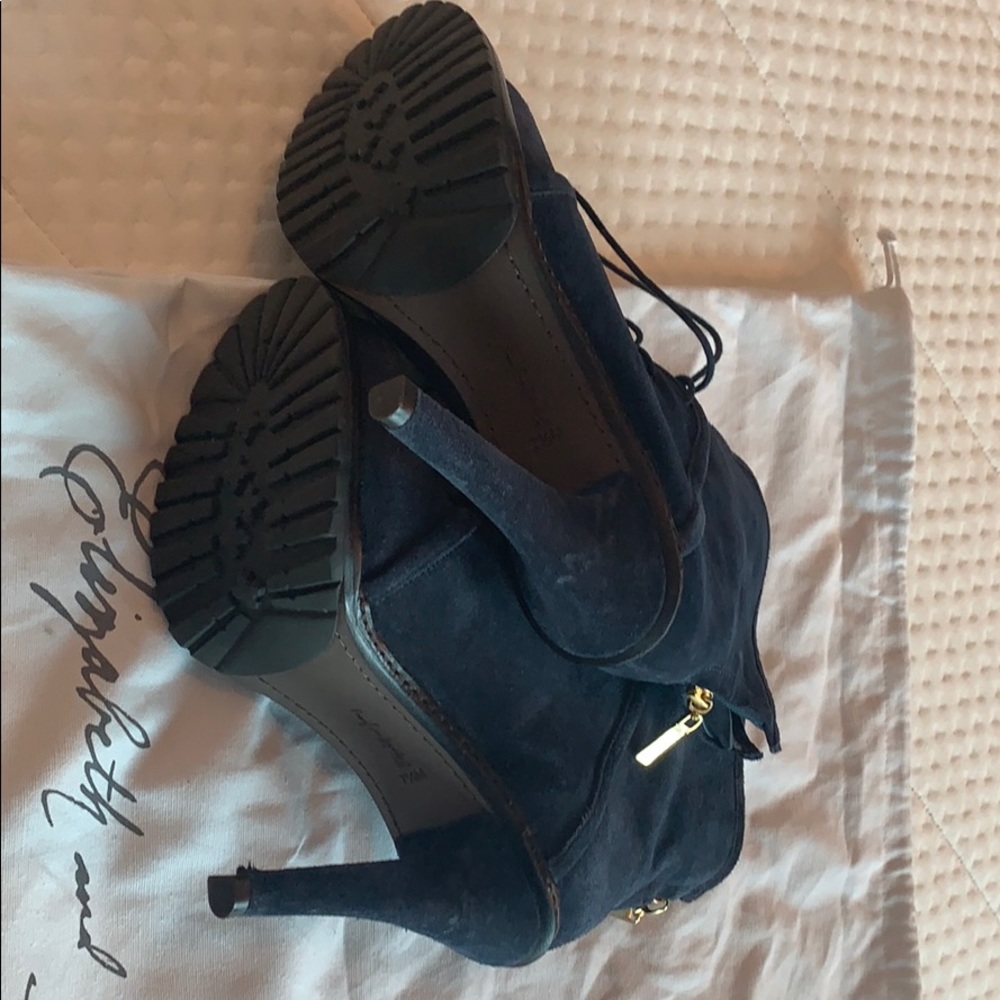 Elizabeth and James | E-Base Navy Suede Booties - Picture 2 of 3